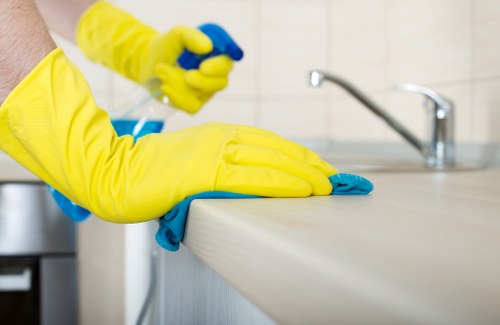 Detail-focused cleaner in a Bermondsey workspace